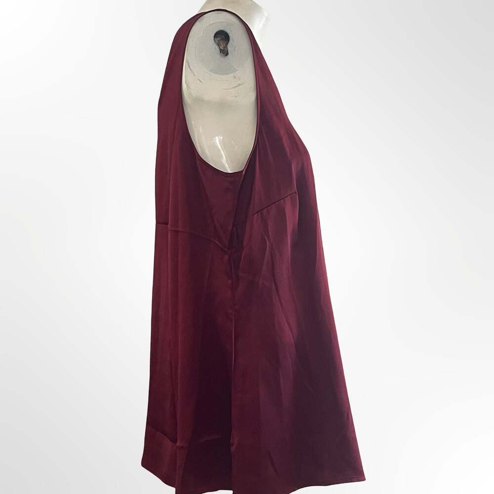 Ravella Fiora 100% Pure Silk Tank Top in Burgundy - Picture 2 of 5